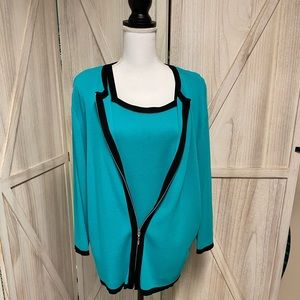 Teal sweater set by Dressbarn